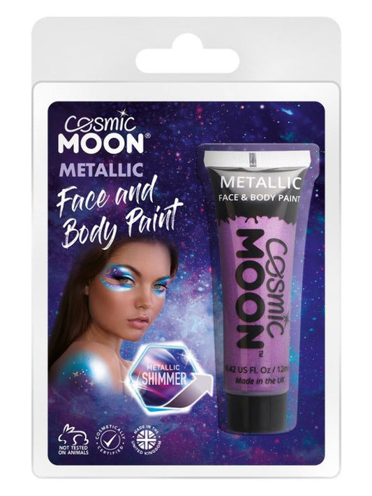 Cosmic Moon Metallic Face & Body Paint, Purple - Adult Weekender