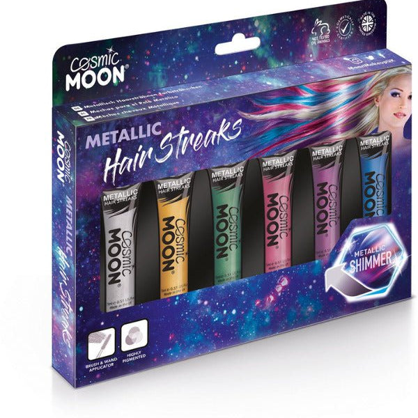 Cosmic Moon Metallic Hair Streaks, Assorted - Adult Weekender