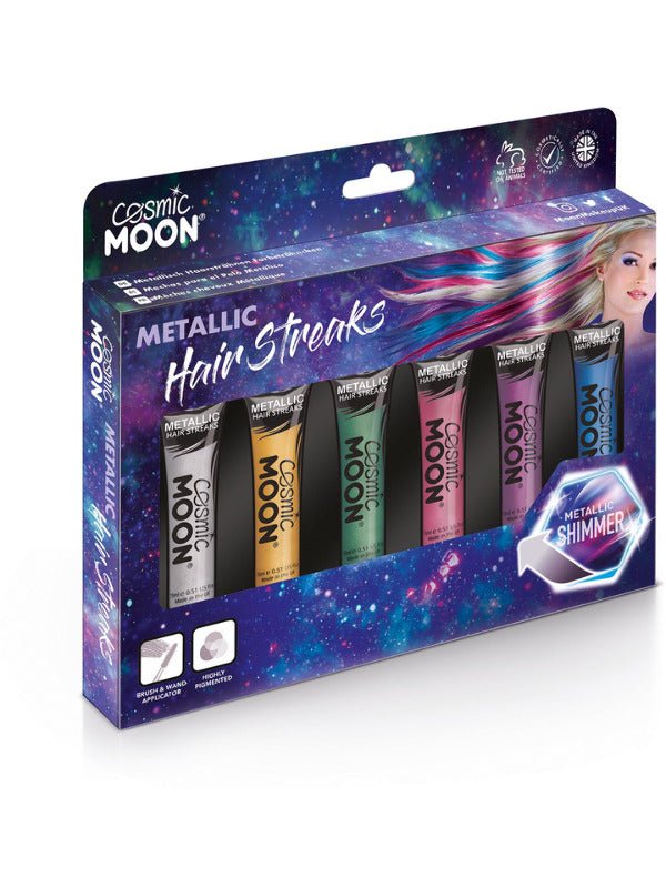 Cosmic Moon Metallic Hair Streaks, Assorted - Adult Weekender