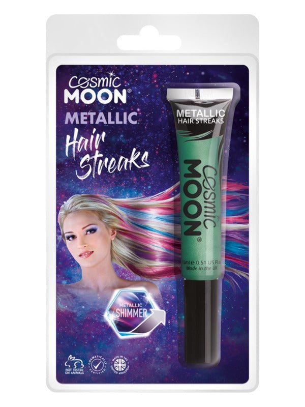 Cosmic Moon Metallic Hair Streaks, Blue - Adult Weekender
