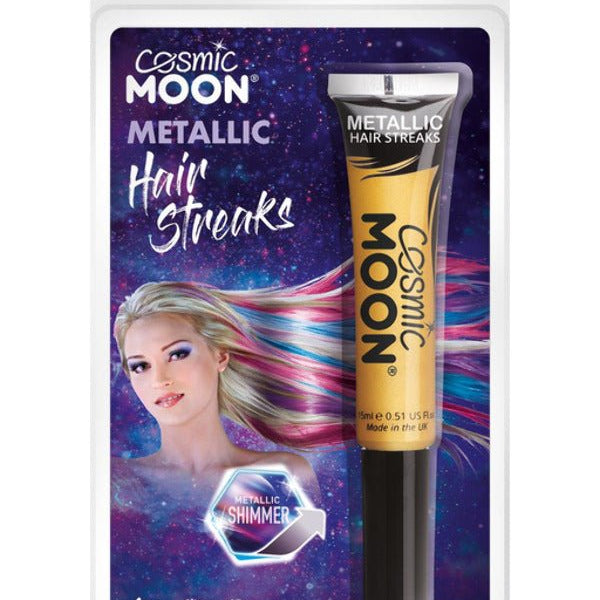 Cosmic Moon Metallic Hair Streaks, Gold - Adult Weekender