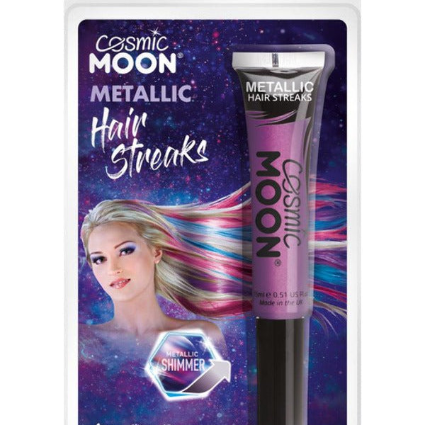 Cosmic Moon Metallic Hair Streaks, Purple - Adult Weekender