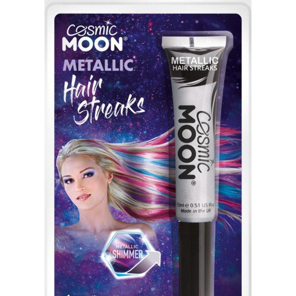 Cosmic Moon Metallic Hair Streaks, Silver - Adult Weekender
