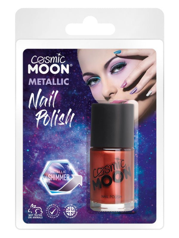 Cosmic Moon Metallic Nail Polish, Red - Adult Weekender