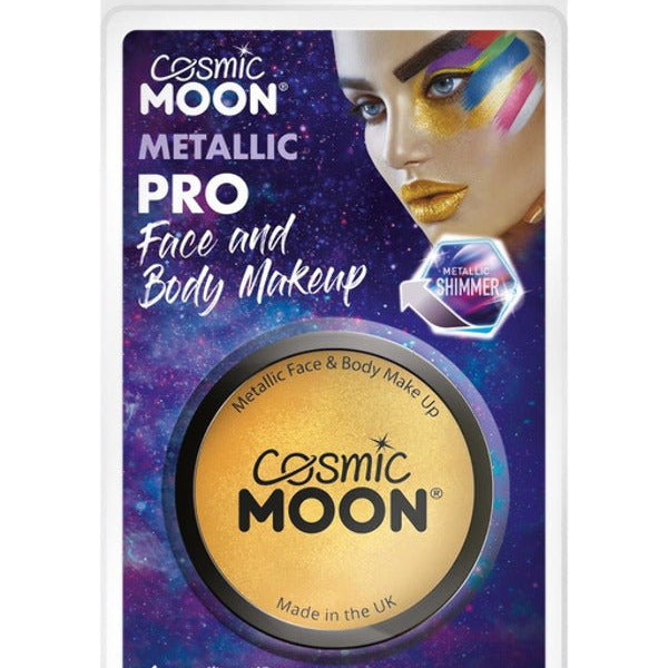 Cosmic Moon Metallic Pro Face Paint Cake Pots, Gol - Adult Weekender