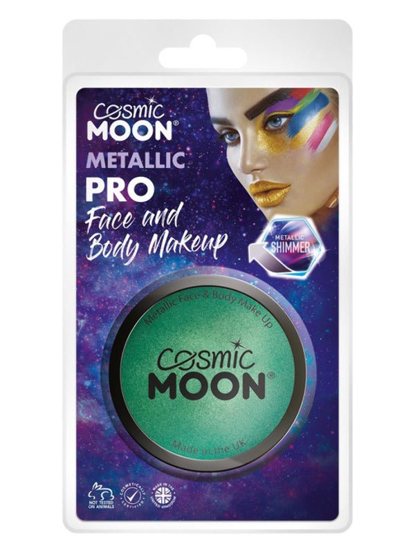 Cosmic Moon Metallic Pro Face Paint Cake Pots, Gre - Adult Weekender