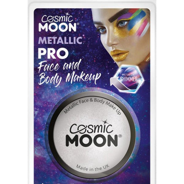 Cosmic Moon Metallic Pro Face Paint Cake Pots, Sil - Adult Weekender