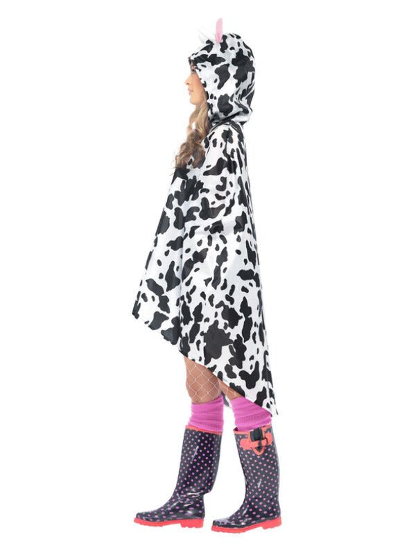 Cow Party Poncho, Black &amp; White - Adult Weekender
