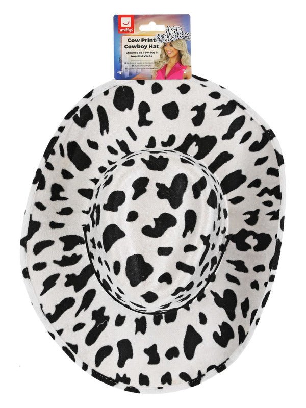 Cow Print Cowboy Hat, with Cord - Adult Weekender