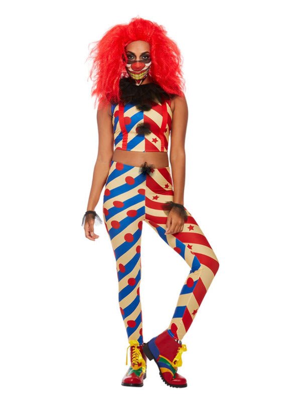 Creepy Clown Costume, Red &amp; Blue - Adult Weekender