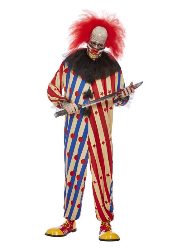 Creepy Clown Costume, Red &amp; Blue - Adult Weekender