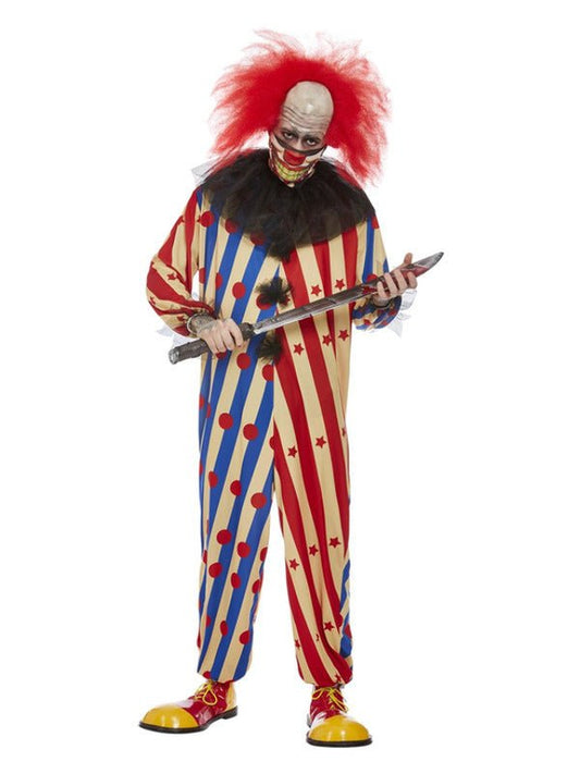 Creepy Clown Costume, Red &amp; Blue - Adult Weekender