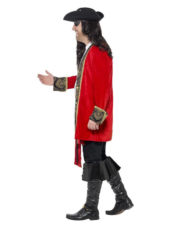 Curves Pirate Captain Costume, Red - Adult Weekender