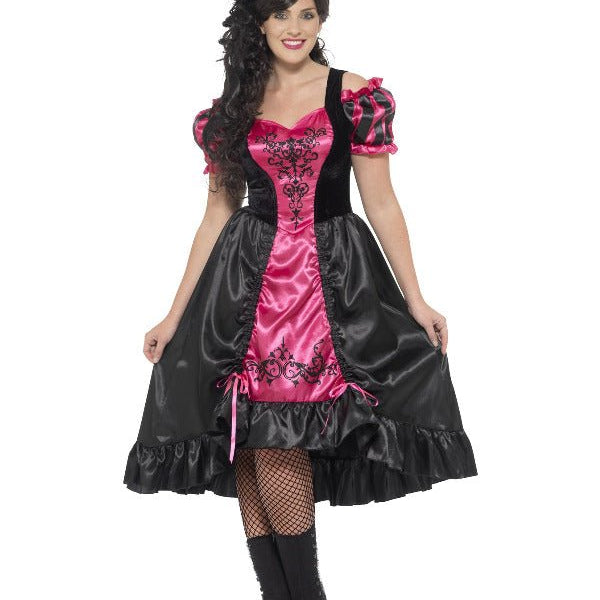 Curves Sassy Saloon Costume, Pink - Adult Weekender