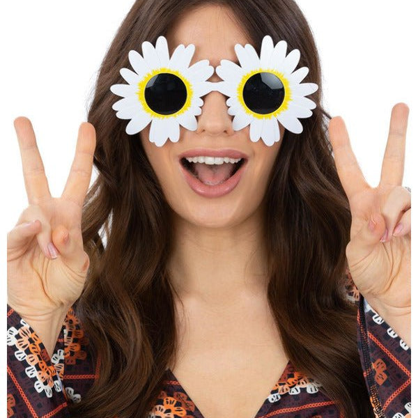 Daisy Hippie Specs, White - Adult Weekender