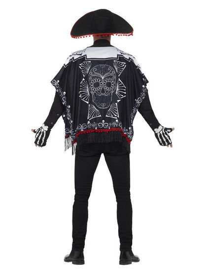 Day of the Dead Bandit Costume, Black &amp; White - Adult Weekender