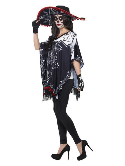 Day of the Dead Bandit Costume, Black &amp; White - Adult Weekender
