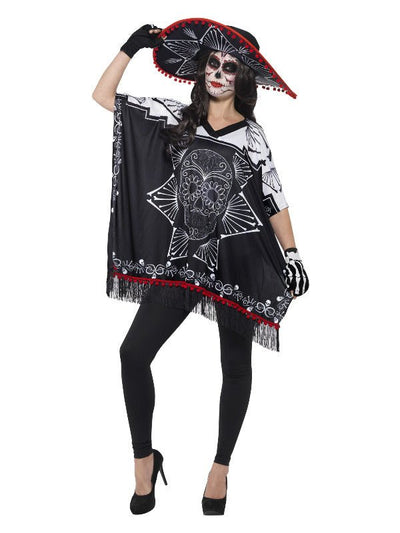 Day of the Dead Bandit Costume, Black &amp; White - Adult Weekender