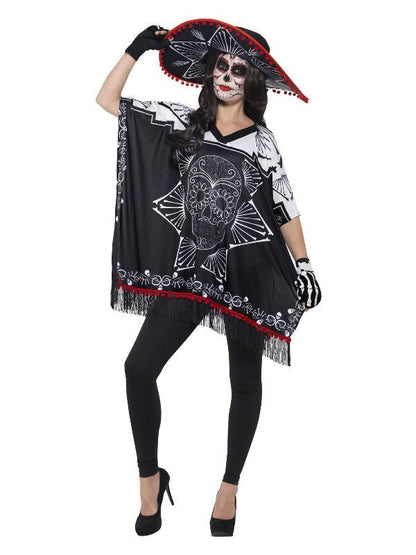 Day of the Dead Bandit Costume, Black &amp; White - Adult Weekender