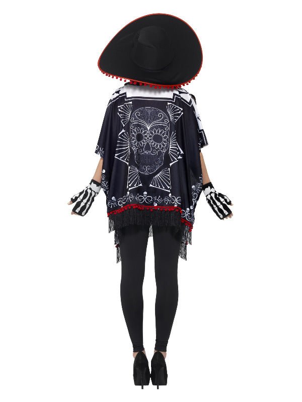 Day of the Dead Bandit Costume, Black &amp; White - Adult Weekender