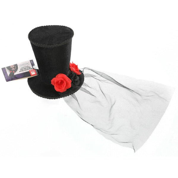 Day of the Dead Mini Top Hat, Black - Adult Weekender