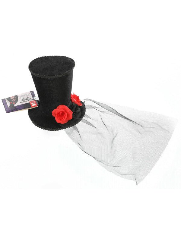 Day of the Dead Mini Top Hat, Black - Adult Weekender