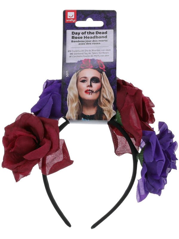 Day of the Dead Rose Headband, Multi - Coloured - Adult Weekender