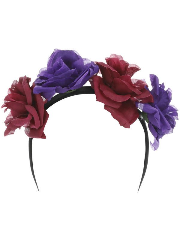 Day of the Dead Rose Headband, Multi - Coloured - Adult Weekender