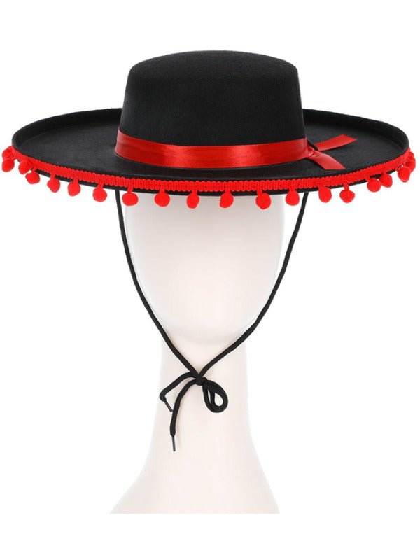 Day of the Dead Senor Hat, Black &amp; Red - Adult Weekender