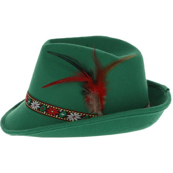 Deluxe Alpine Trenker Hat, Green - Adult Weekender