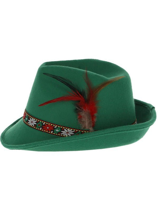 Deluxe Alpine Trenker Hat, Green - Adult Weekender