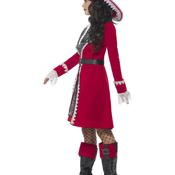 Deluxe Authentic Lady Captain Costume, Red - Adult Weekender
