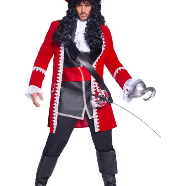 Deluxe Authentic Pirate Captain Costume, Red - Adult Weekender