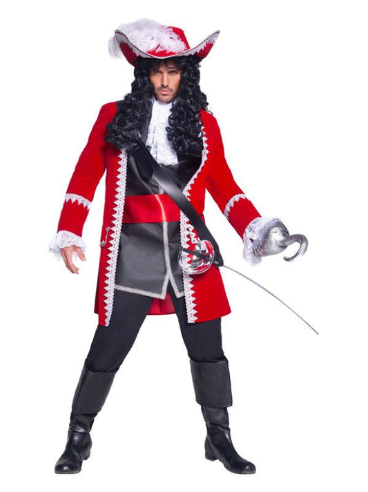 Deluxe Authentic Pirate Captain Costume, Red - Adult Weekender