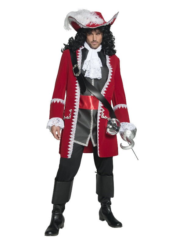 Deluxe Authentic Pirate Captain Costume, Red - Adult Weekender