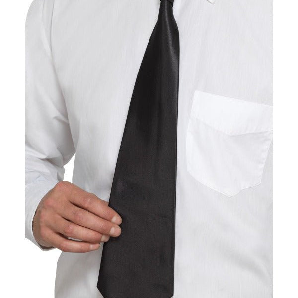 Deluxe Black Gangster Tie, Black - Adult Weekender