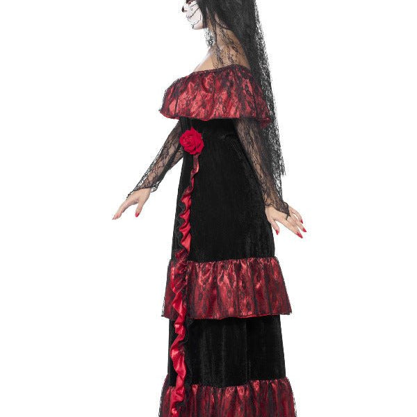 Deluxe Day of the Dead Bride Costume, Black - Adult Weekender