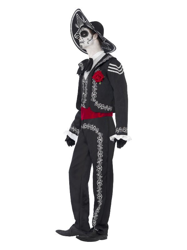 Deluxe Day of the Dead Señor Bones Costume, Black - Adult Weekender