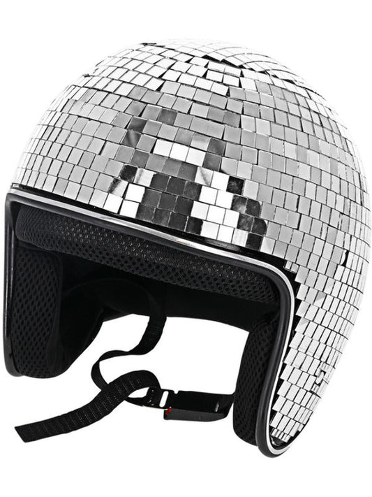 Deluxe Disco Ball Helmet, Silver - Adult Weekender