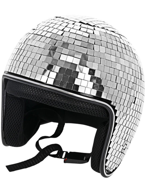 Deluxe Disco Ball Helmet, Silver - Adult Weekender