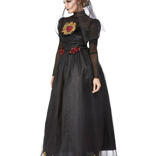 Deluxe DOTD Sacred Heart Bride Costume, Black - Adult Weekender