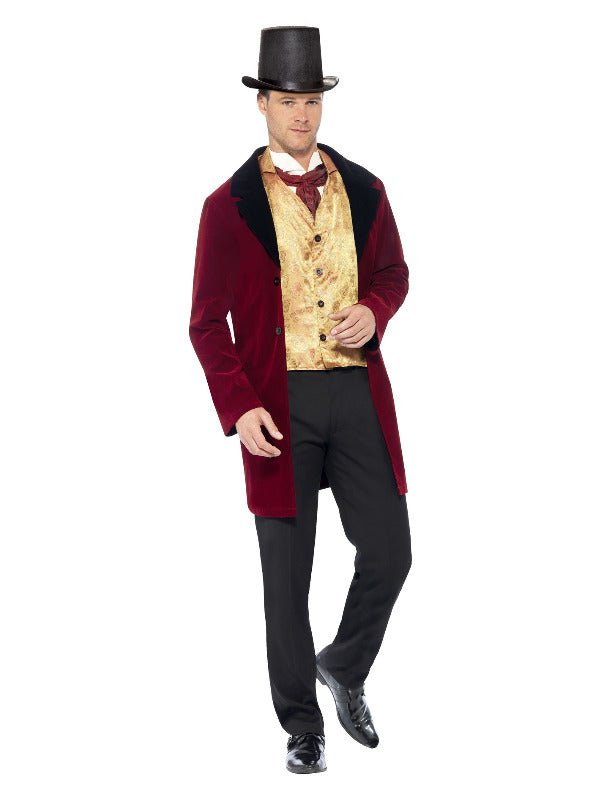 Deluxe Edwardian Gent Costume, Red - Adult Weekender