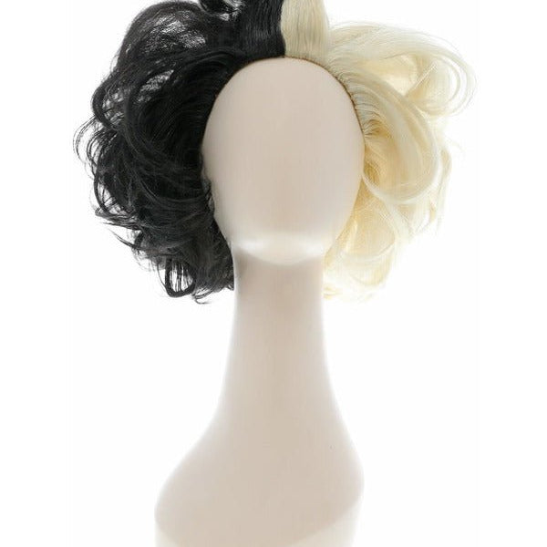 Deluxe Evil Madame Wig, Black & Blonde - Adult Weekender