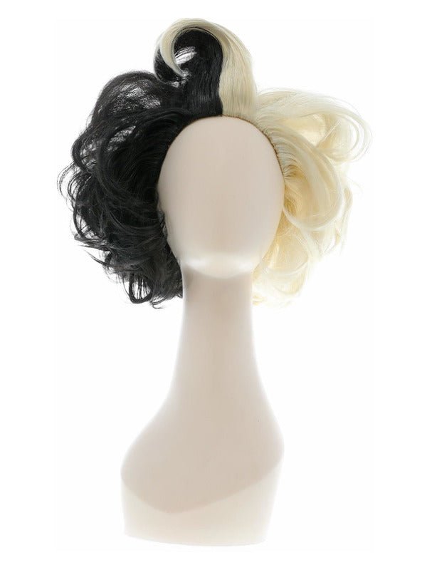 Deluxe Evil Madame Wig, Black &amp; Blonde - Adult Weekender