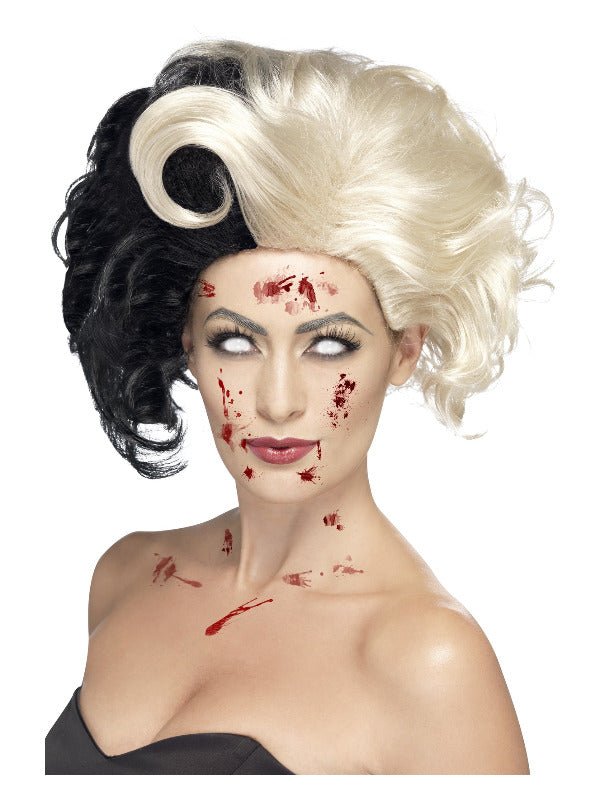 Deluxe Evil Madame Wig, Black &amp; Blonde - Adult Weekender