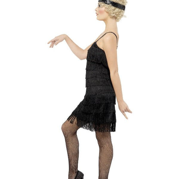 Deluxe Fringe Flapper Costume, Black - Adult Weekender