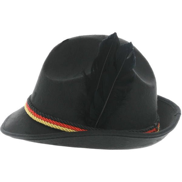 Deluxe German Trenker Hat, Black - Adult Weekender