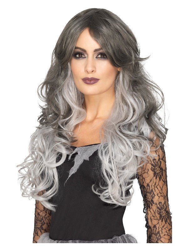 Deluxe Gothic Bride Wig, Grey - Adult Weekender