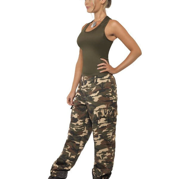 Deluxe Khaki Camo Costume, Female, Khaki Green - Adult Weekender