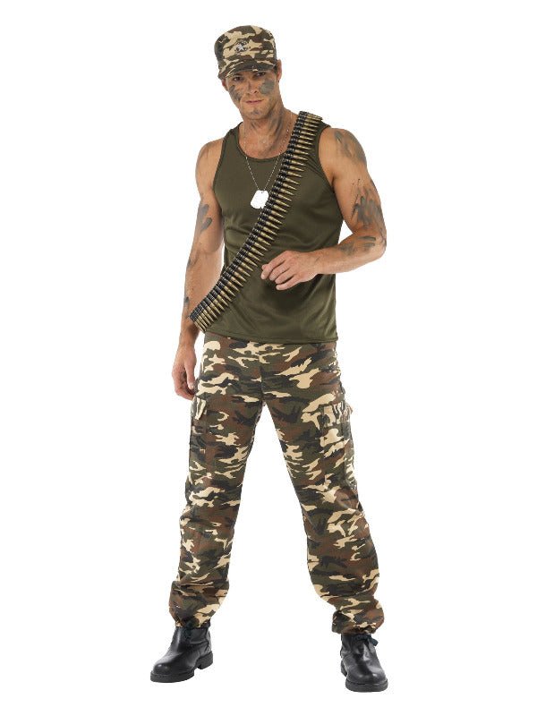 Deluxe Khaki Camo Costume, Male, Khaki Green - Adult Weekender